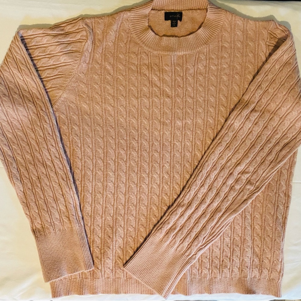 Ontwelfth Stylish Light Pink Cable Knit Sweater NWOT - Picture 3 of 5